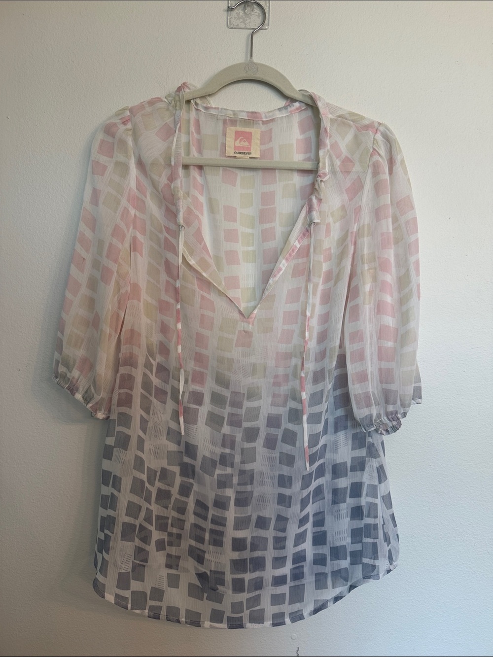 Quiksilver Sheer Geo Peasant Top
